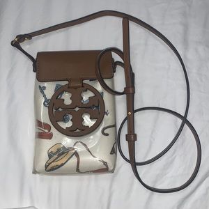 Tory Burch Miller Clear Bon Voyage Print Crossbody Phone Purse